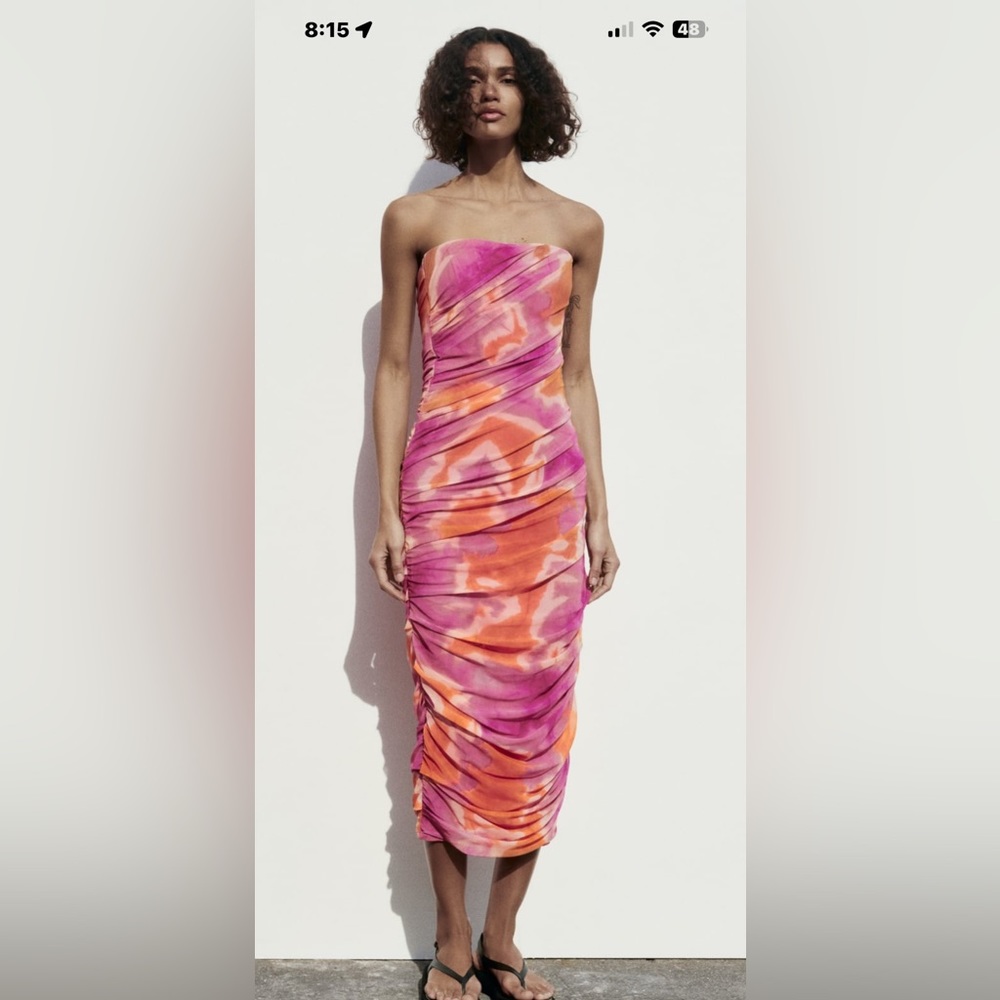 Zara Print Dress with Tulle 2949/317